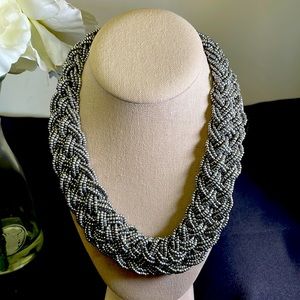 Paparazzi Gray Braided Sea-bead Necklace